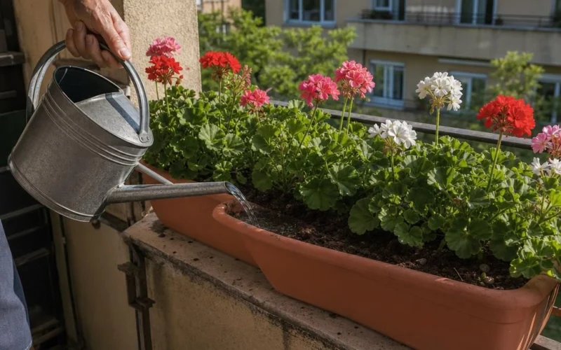 Jak podlewać pelargonie na balkonie podczas lata?