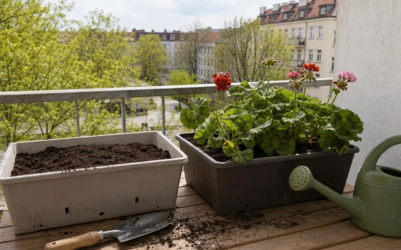 Kiedy sadzić pelargonie na balkon? Termin i przygotowanie skrzynek