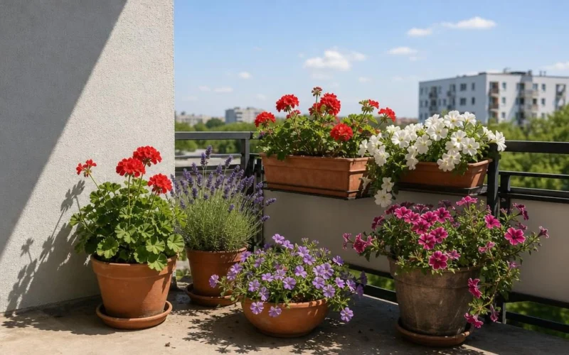 Rośliny na balkon południowy – co wytrzyma pełne słońce